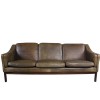 Scandinavian brown leather sofa by Vatner Møbler from 1970s