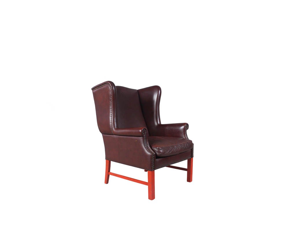 Leather Vintage Wingback Chair