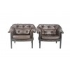 Sven Ellekaer brown leather chairs for Coja